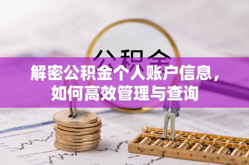 三都解密公积金个人账户信息，如何高效管理与查询